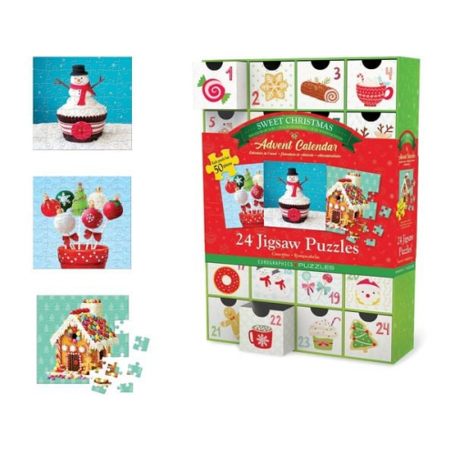 Eurographics 8924-5666 - Puzzle Adventskalender - 1 Christmas Sweets, 24 Puzzles je 50 Teile