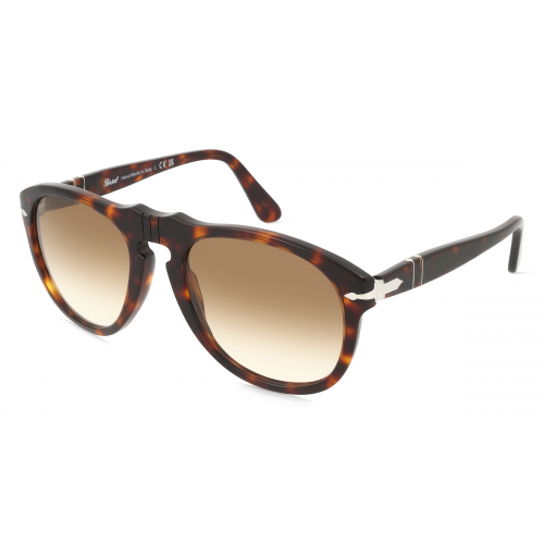 Persol 0PO0649 Herren-Sonnenbrille Vollrand Pilot Acetat-Gestell, braun