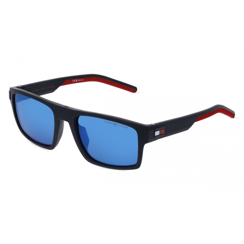 Tommy Hilfiger Eyewear TH 1977/S Herren-Sonnenbrille Vollrand Eckig Kunststoff-Gestell, blau