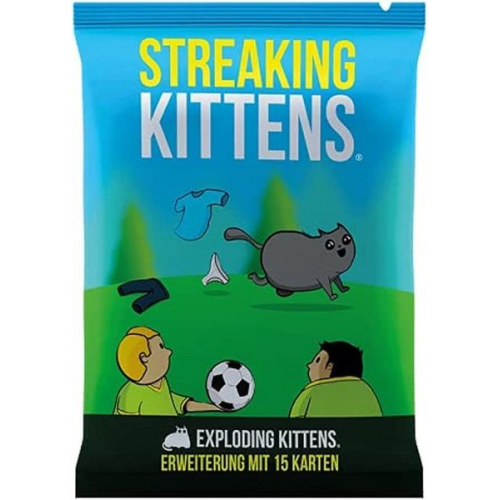 Asmodee EXKD0015 - Exploding Kittens, Streaking Kittens, Erweiterung, Kartenspiel, Partyspiel