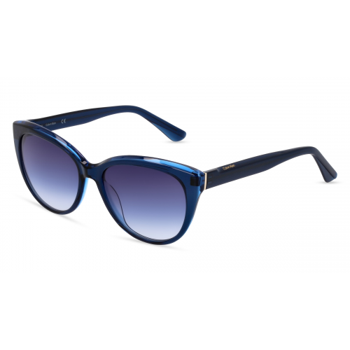 Calvin Klein CK22520S Damen-Sonnenbrille Vollrand Butterfly Kunststoff-Gestell, blau