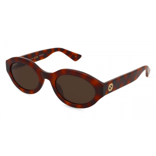 Gucci GG1579S Damen-Sonnenbrille Vollrand Oval Acetat-Gestell, braun