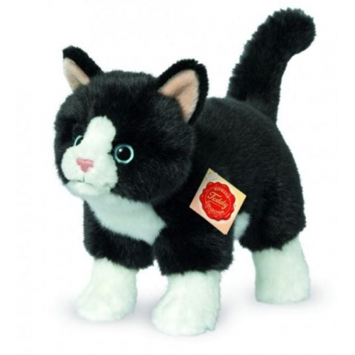 Teddy-Hermann - Collection Katzen - Katze stehend schwarz/weiß, 20 cm