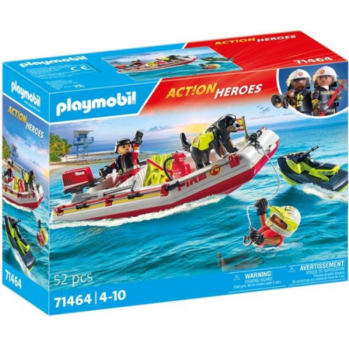 PLAYMOBIL 71464 - Action Heroes - Feuerwehrboot mit Aqua Scooter