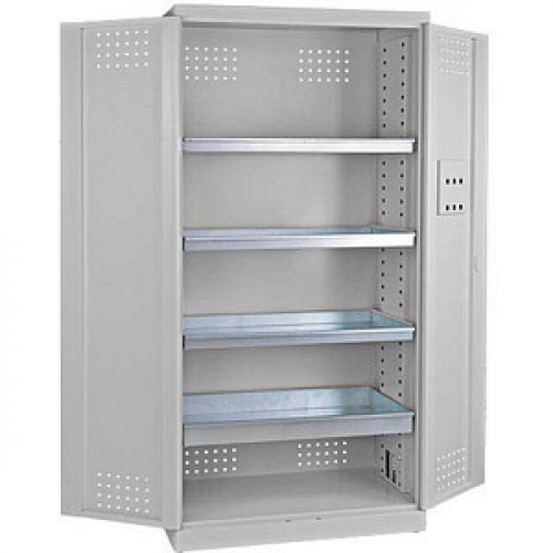 ADB Umweltschrank 40729 lichtgrau 92,0 x 58,0 x 192,0 cm, aufgebaut