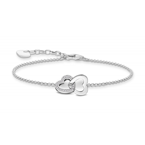 Thomas Sabo A2163-051-14-L19V Damen-Armband mit verschlungenen Herzen Silber