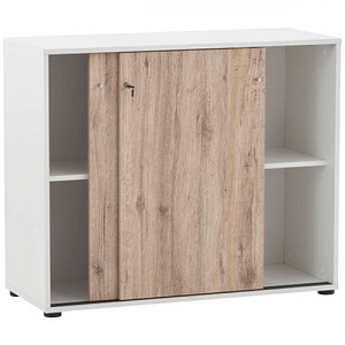 MÖBELPARTNER Schiebetürenschrank 400, 701764 weiß, wildeiche 1 Fachboden 100,1 x 41,0 x 83,6 cm