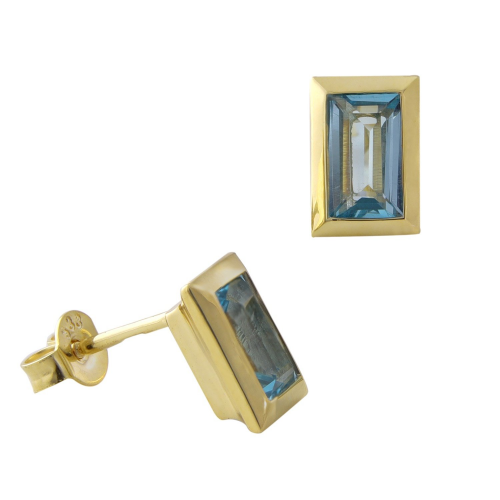 Acalee 70-1026-02 Topas-Ohrringe Gold 333 / 8K Ohrstecker Swiss Blau