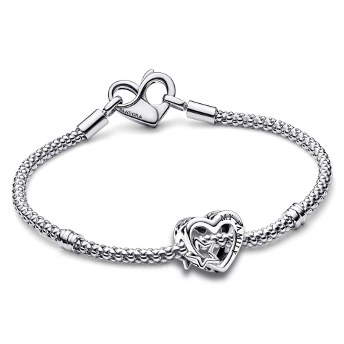 Pandora 68125 Damen-Armband mit Charm Familie Herz & Stern Geschenk-Set