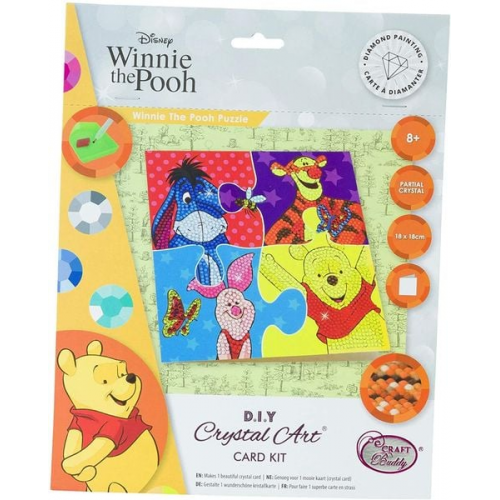 Craft Buddy CCK-DNY806 - Crystal Art, Winnie The Pooh Puzzle,18x18cm, Multi