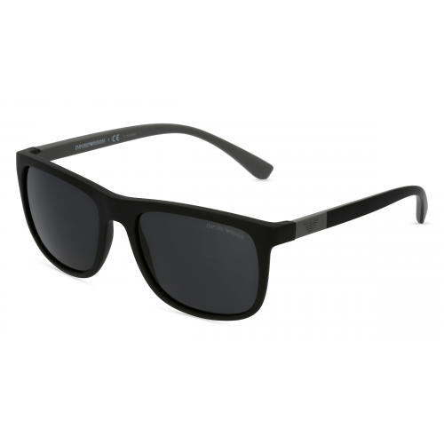 Emporio Armani EA4079 Herren-Sonnenbrille Vollrand Eckig Kunststoff-Gestell, schwarz