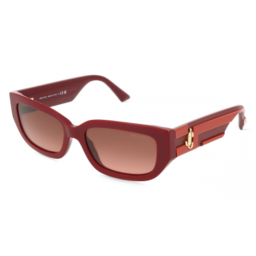 Jimmy Choo JC5017 Damen-Sonnenbrille Vollrand Eckig Acetat-Gestell, rot