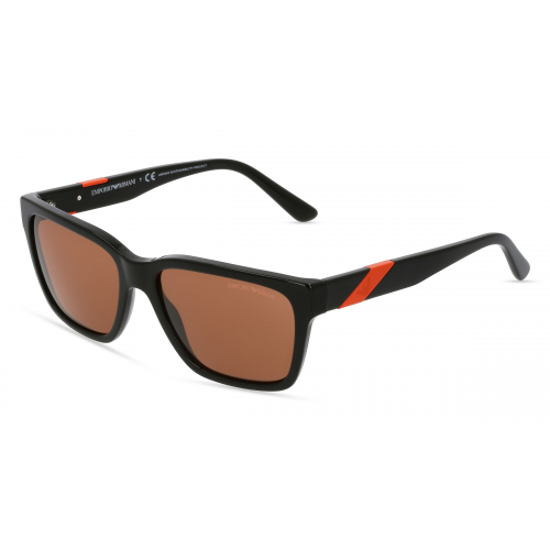 Emporio Armani EA4177 Herren-Sonnenbrille Vollrand Eckig Acetat-Gestell, schwarz