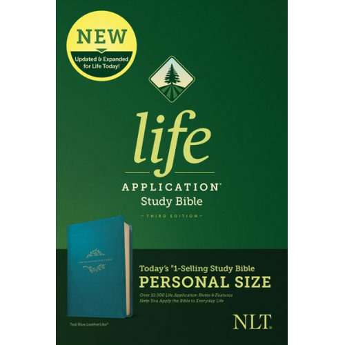 Tyndale (COR) - NLT Life Application Study Bible, Third Edition, Personal Size (Leatherlike, Teal Blue)