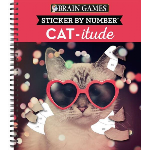 Publications International Ltd Brain Games New Seasons - Brain Games - Sticker by Number: Cat-Itude