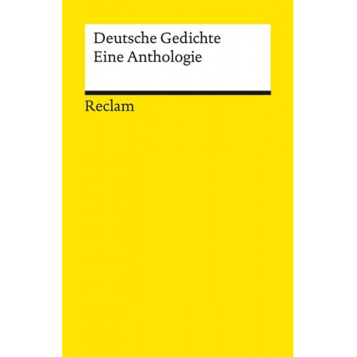 Deutsche Gedichte. Eine Anthologie