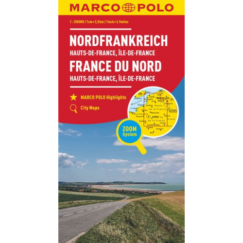 Marco Polo Verlag - MARCO POLO Regionalkarte Hauts-de-France, Île-de-France 1:300.000