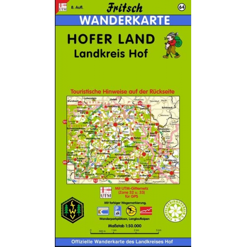 Hofer Land, Landkreis Hof 1 : 50 000. Fritsch Wanderkarte