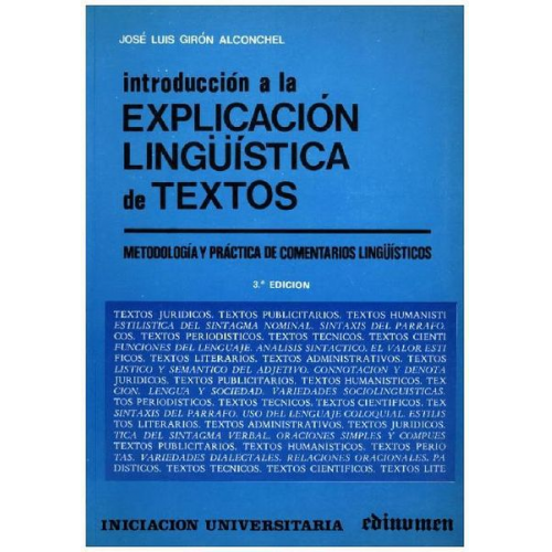 José Luis Girón alconchel - Introducción a la explicación lingüística de textos