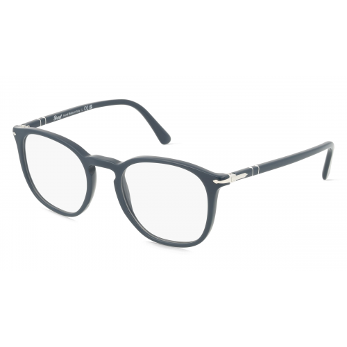 Persol 0PO3318V Unisex-Brille inkl. Gläser Vollrand Panto Acetat-Gestell 51mm/21mm/145mm, blau