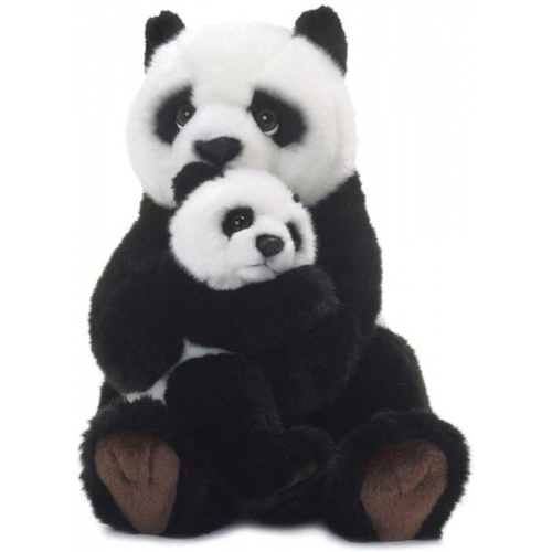 WWF Plüsch 16813 - Pandamutter mit Baby, Asien-Kollektion, Plüschtier, 28 cm