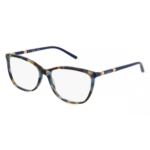 Escada ESCVESC83 Damen-Brille inkl. Gläser Vollrand Butterfly Material Mix-Gestell 54mm/15mm/140mm, Blau