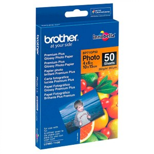 brother Fotopapier BP71GP50 DIN A6 glänzend 260 g/qm 50 Blatt