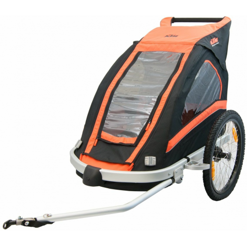 KTM Anhänger carry more II, für 2 Kinder schwarz / orange