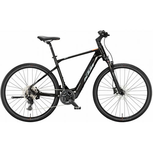 KTM MACINA CROSS SX 20, 9 Gang Kettenschaltung, Herrenfahrrad, Diamant, Modell 2024, 28 Zoll 46 cm flaming black (grey+orange)