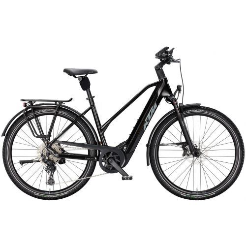 KTM MACINA STYLE 830, 10 Gang Kettenschaltung, Damenfahrrad, Trapez, Modell 2025, 28 Zoll 51 cm diamond black (grey+orange)