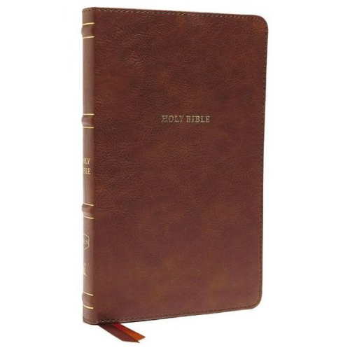 Thomas Nelson - Nkjv, Thinline Bible, Leathersoft, Brown, Thumb Indexed, Red Letter Edition, Comfort Print