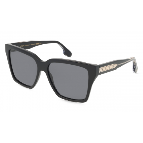 Victoria Beckham VB672S Damen-Sonnenbrille Vollrand Eckig Acetat-Gestell, schwarz