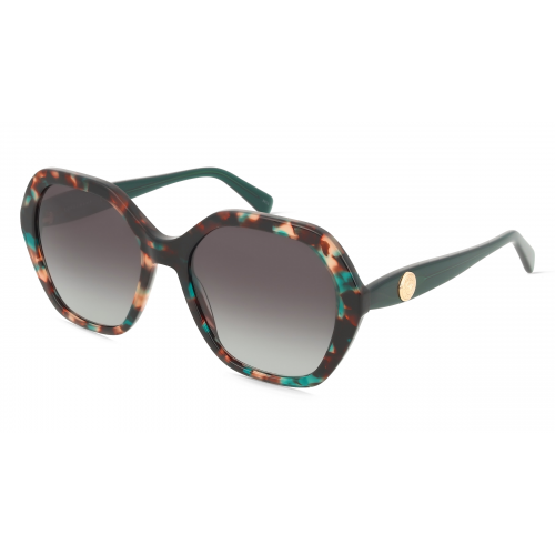 Longchamp LO759S Damen-Sonnenbrille Vollrand Eckig Acetat-Gestell, grün