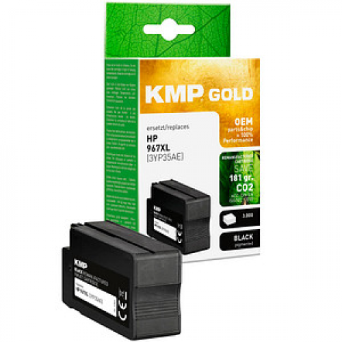 KMP Gold  schwarz pigmentiert Druckerpatrone kompatibel zu HP 967XL (3JA31AE)