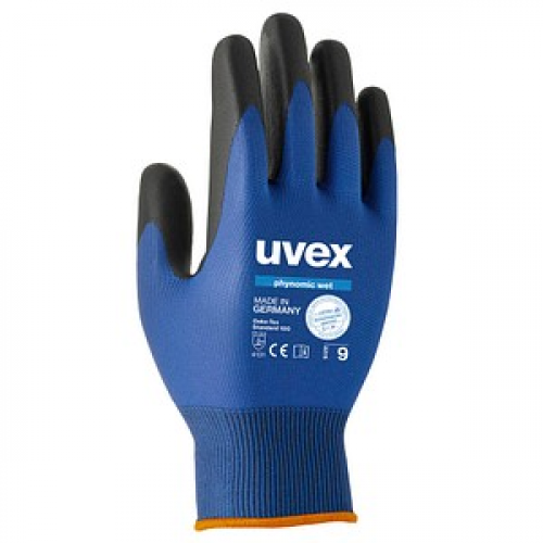 uvex unisex Arbeitshandschuhe phynomic WET blau Größe 9 1 Paar