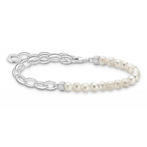 Thomas Sabo A2098-082-14-L17 Armband für Charms Silber und Weiße Perlen