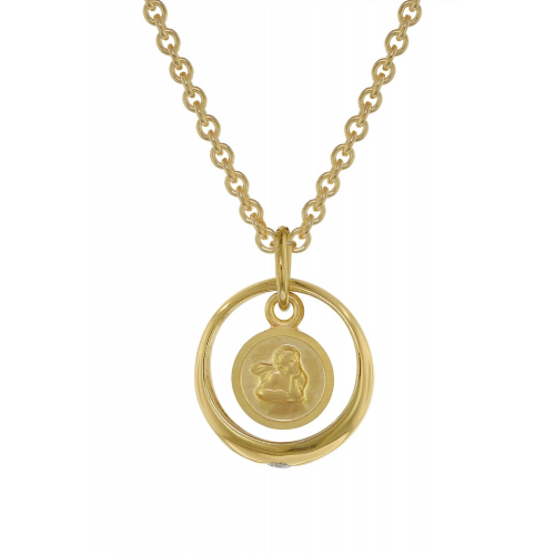 trendor 75954 Halskette mit Amor-Taufring Gold auf Silber