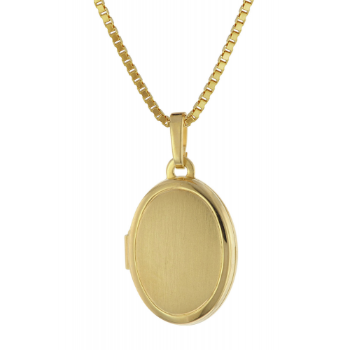 trendor 75973 Medaillon 333 Gelbgold mit Vergoldeter Silberkette