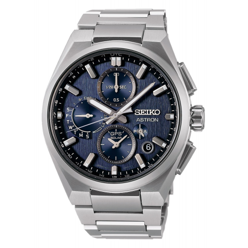 Seiko SSH161J1 Astron GPS Solar Herrenarmbanduhr Titan/Blau