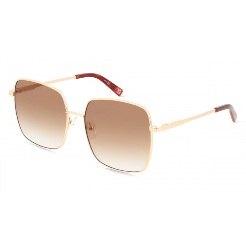 Le Specs THE CHERISHED Damen-Sonnenbrille Vollrand Eckig Metall-Gestell, gold