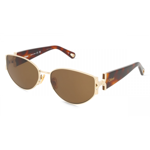 Chloé CH0260S Damen-Sonnenbrille Vollrand Oval Metall-Gestell, gold