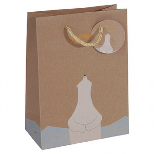 5 SIGEL Geschenktaschen Polar bear with shooting star Motiv 17,0 x 23,0 cm