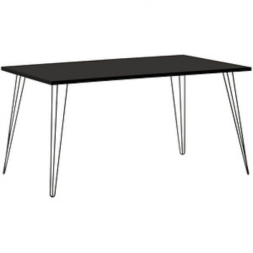 MÖBELPARTNER Fynn Schreibtisch schwarz rechteckig, 4-Fuß-Gestell schwarz 160,0 x 80,0 cm