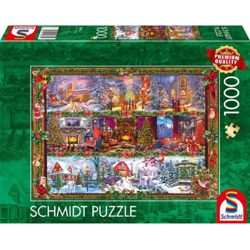 Schmidt Spiele 59784 - Fröhliche Weihnachtszeit, Puzzle Standard 1.000 Teile