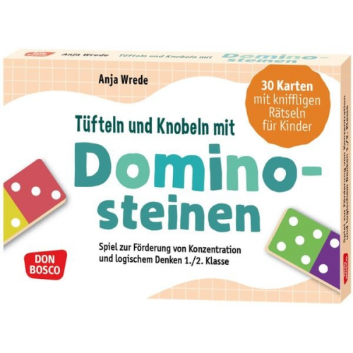 Tüfteln und Knobeln mit Dominosteinen. 30 Karten mit kniffligen Rätseln für Kinder