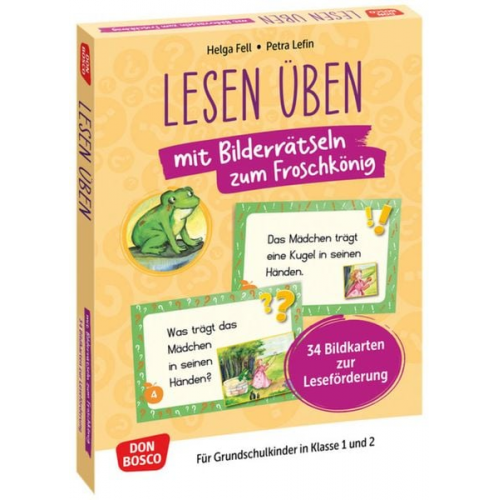 Lesen üben mit Bilderrätseln zum Froschkönig. 34 Bildkarten zur Leseförderung