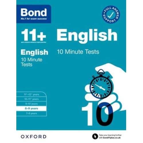 Bond 11 Sarah Lindsay - Bond 11+: Bond 11+ English 10 Minute Tests with Answer Support 8-9 years