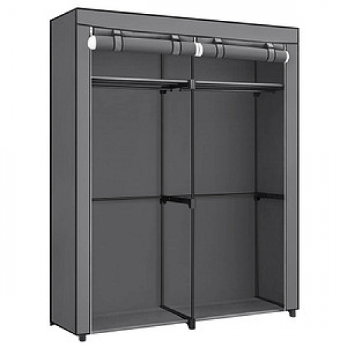 SONGMICS Stoffschrank, RYG02GY grau 140,0 x 43,0 x 174,0 cm