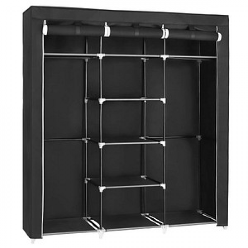 SONGMICS Stoffschrank, RYG12B schwarz 150,0 x 45,0 x 175,0 cm