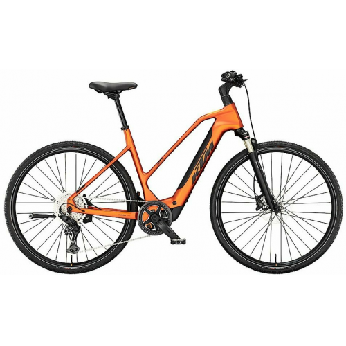 KTM MACINA CROSS SX ELITE, 10 Gang Kettenschaltung, Damenfahrrad, Trapez, Modell 2024, 28 Zoll 56 cm burnt orange matt (black+orange)